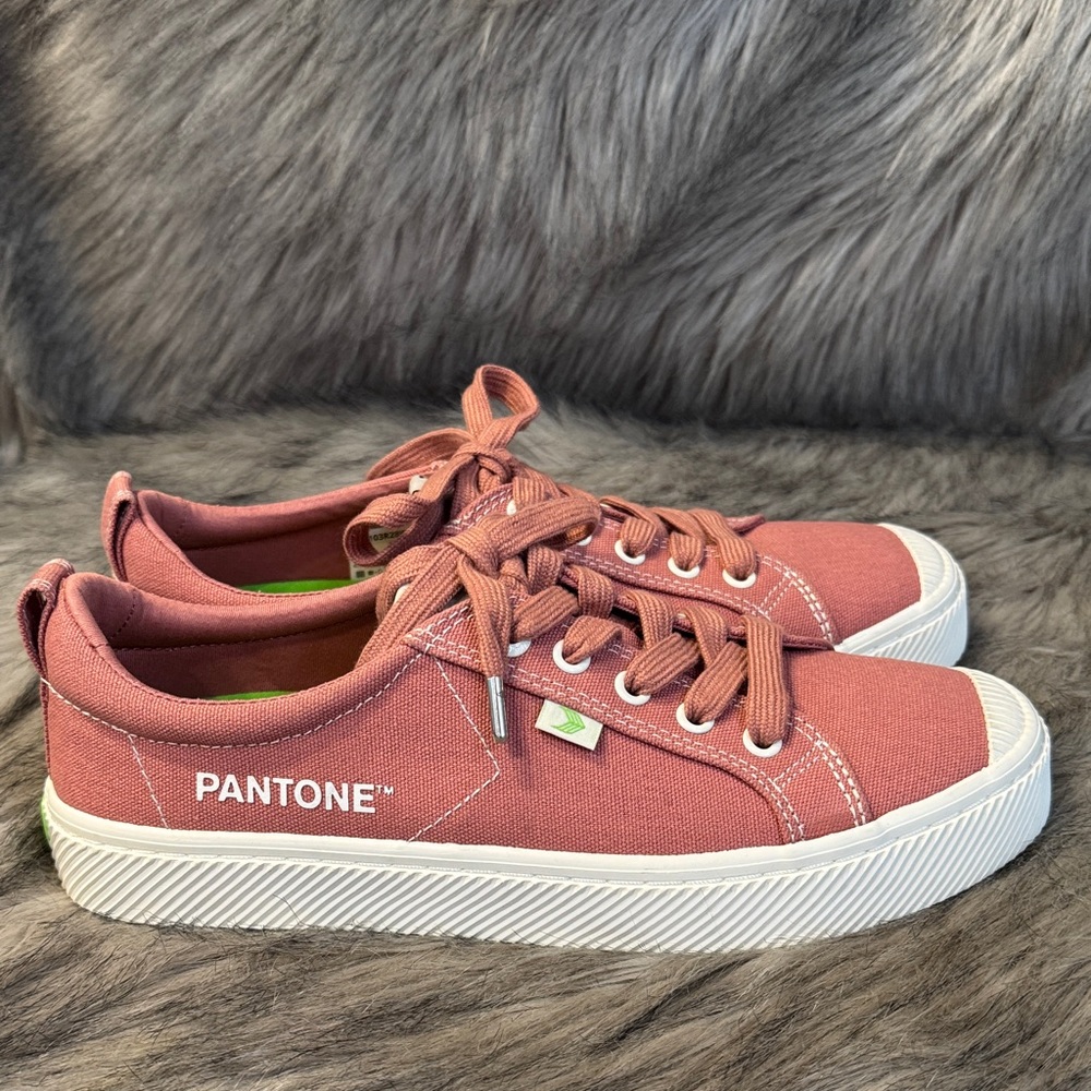 PRICE FIRM Pantone Pink Canvas Sneakers Size 8.5